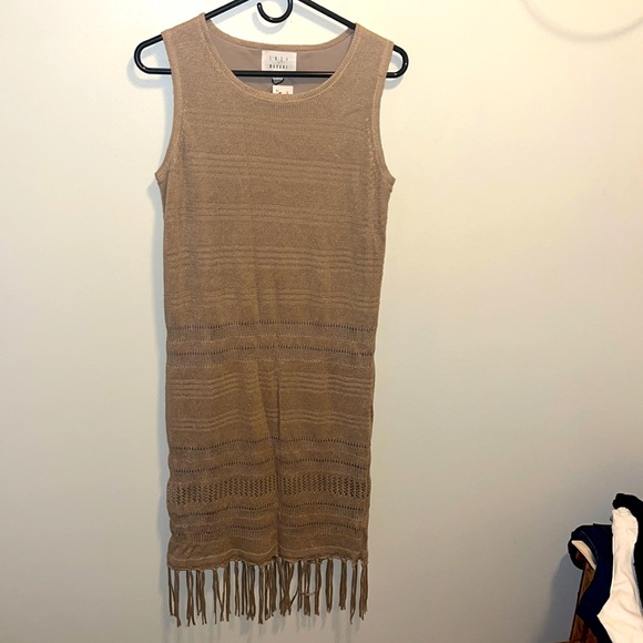 Lost + Wander Dresses & Skirts - Lost + Wander Dress ‘Ku De Ta’ Crochet Sleeveless Tan Size M/L